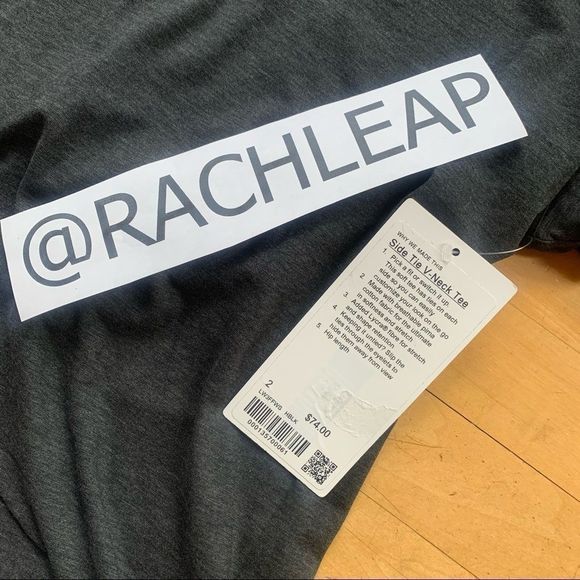Lululemon Side tie v neck Tee Grey - Picture 4 of 5